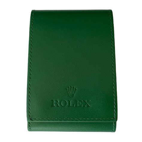 rolex leather green pouch.